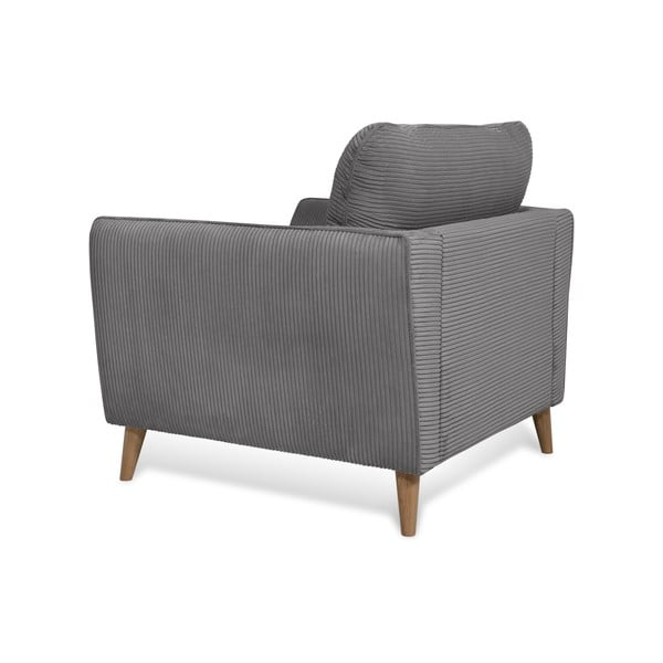 Tmavosivé menčestrové kreslo Paris – Scandic-image-4