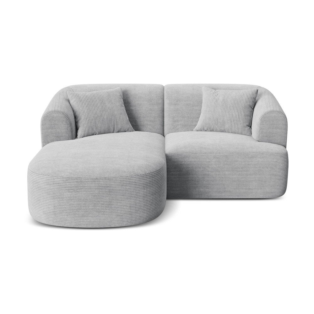 Svetlosivá menčestrová rohová pohovka (ľavý roh/s leňoškou) Campi – Cosmopolitan Design