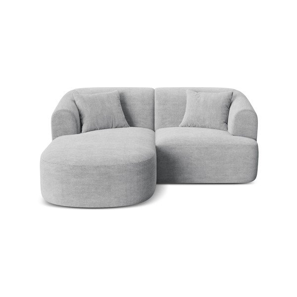 Svetlosivá menčestrová rohová pohovka (ľavý roh/s leňoškou) Campi – Cosmopolitan Design