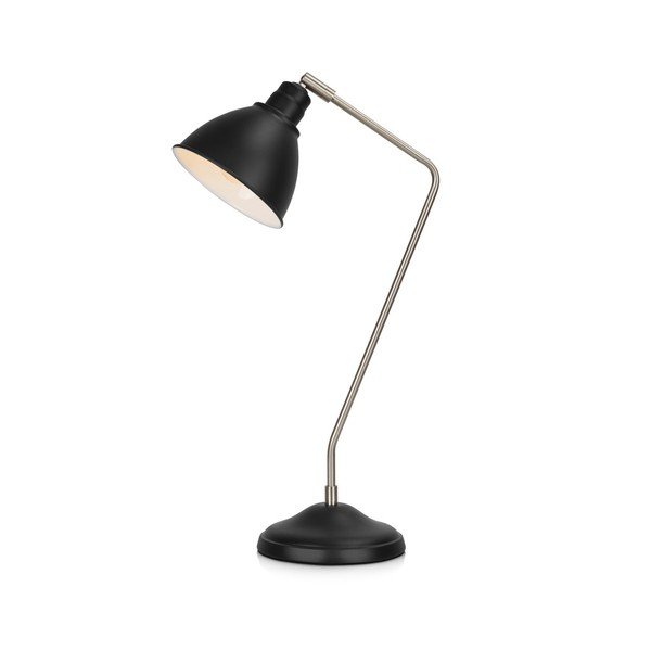 Čierna stolová lampa s detailmi v striebornej farbe Markslöjd Coast