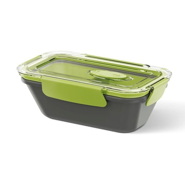 Krabička na potraviny Rectangular Black/Green, 0,5 l