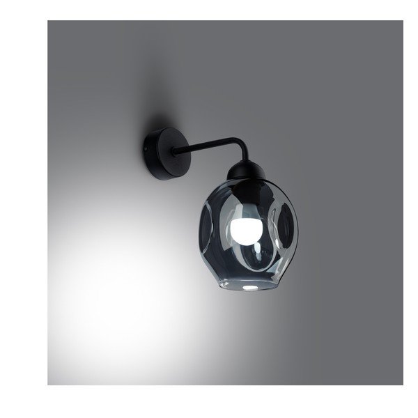 Čierne nástenné svietidlo ø 25 cm Garten – Sollux-image-2