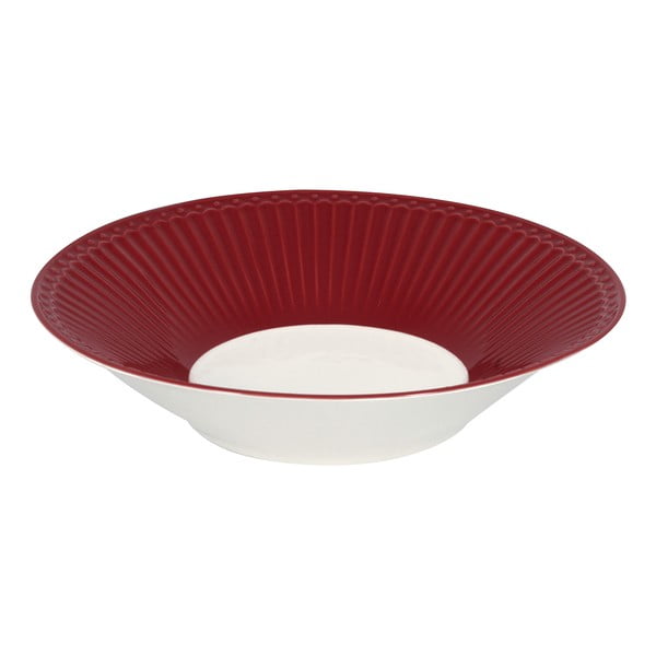 Červený/biely hlboký  porcelánový tanier ø 23 cm Alice – Green Gate
