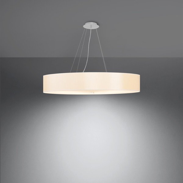 Biele závesné svietidlo s textilným tienidlom ø 80 cm Herra – Sollux-image-2