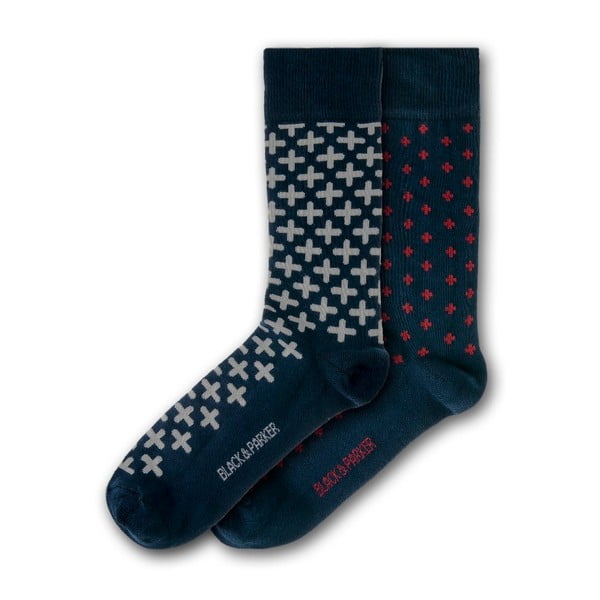 Sada 2 párov ponožiek Black&Parker London Frogmore, veľkosť 37 – 43