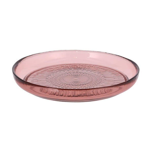 Ružový sklenený tanier Bitz Kusintha, ø 18 cm