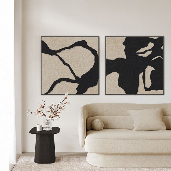 3D obraz s rámom/akustický 102x102 cm Quiet Friction 1 – Malerifabrikken-image-2