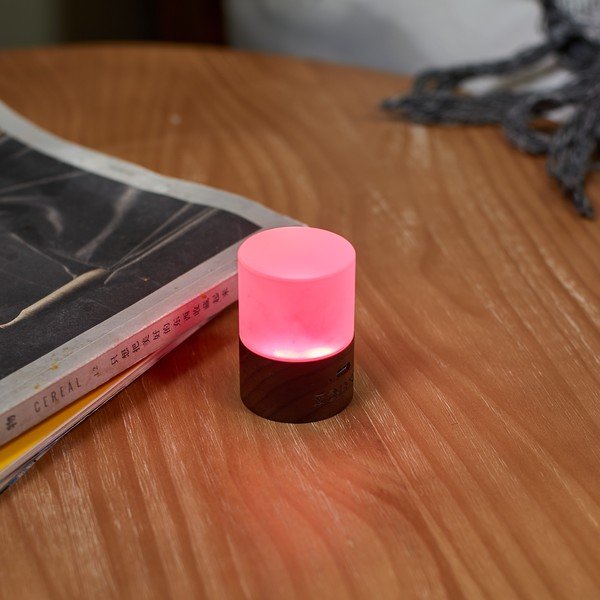 Tmavohnedá LED stolová lampa so stmievačom so skleneným tienidlom (výška  6 cm) Lemelia – Gingko-image-1