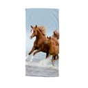 Modrá/hnedá detská zamatová plážová osuška 75x150 cm Free – Good Morning