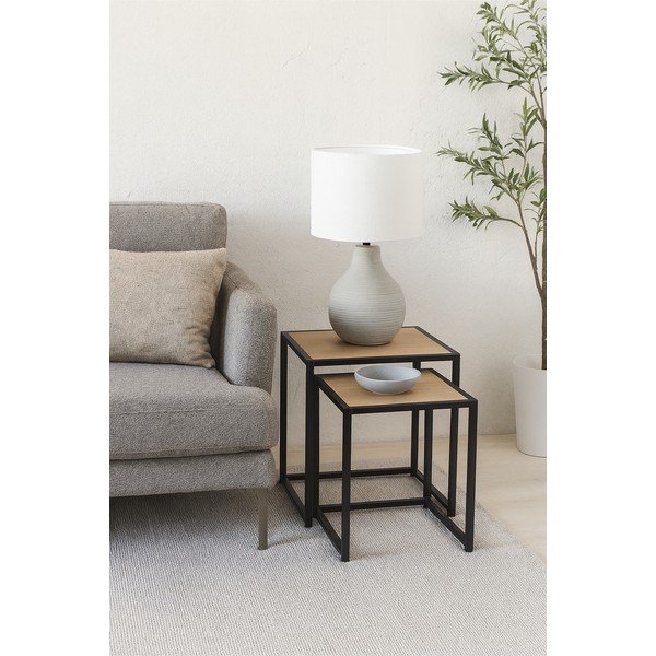 Odkladacie stolíky v súprave 2 ks v dekore duba 38x38 cm Noah – Bonami Essentials-image-1