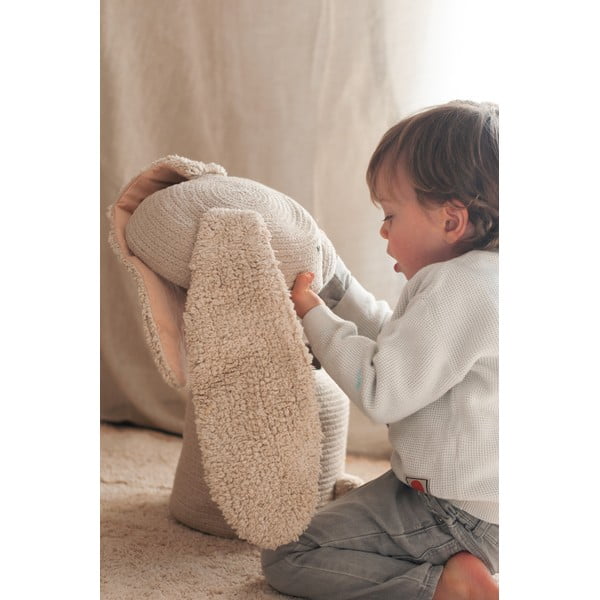 Krémový látkový detský kôš na hračky ø 25x30 cm Rita the Rabbit – Lorena Canals-image-3