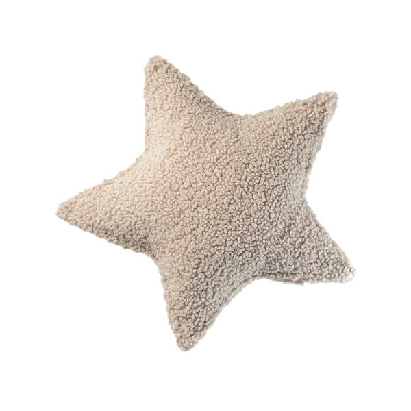 Svetlohnedý detský pohovkový vankúš z textílie buklé Star – Wigiwama