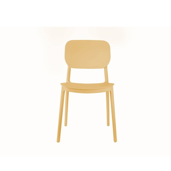 Žltá plastová jedálenská stolička Cheer – Leitmotiv-image-1