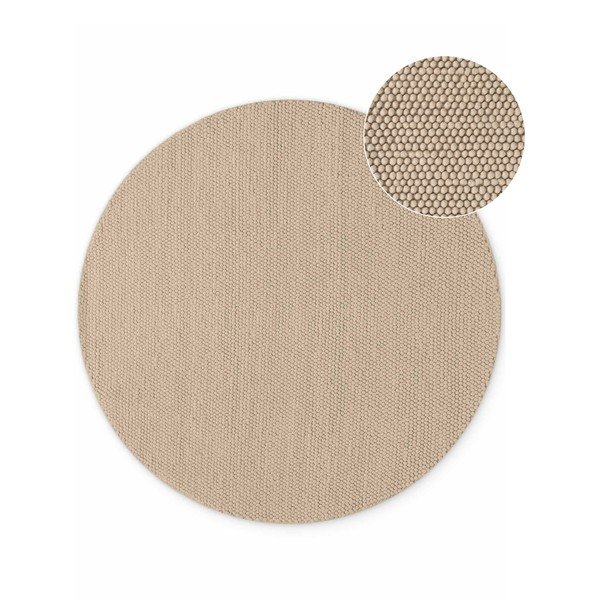 Béžový ručne tkaný vlnený okrúhly koberec ø 200 cm Richmond Diana – Ted Baker