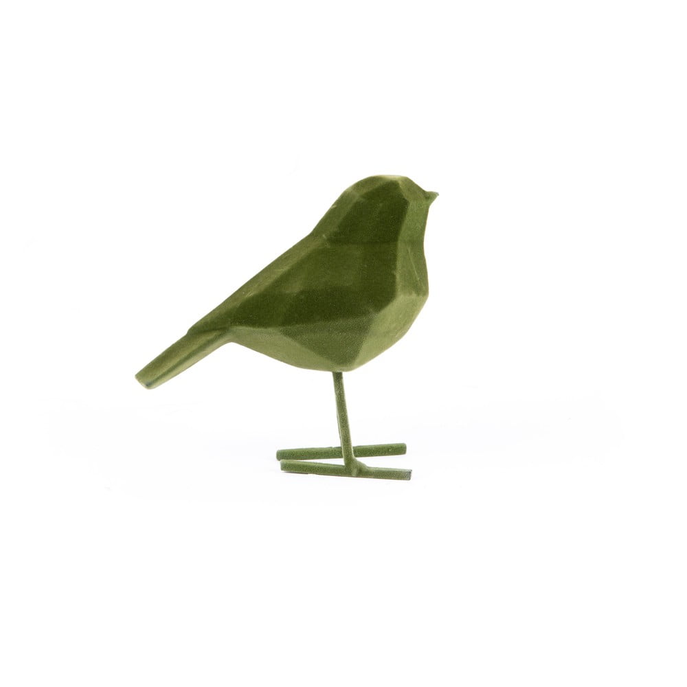 Tmavozelená dekoratívna figúrka PT LIVING Bird, výška 13,5 cm