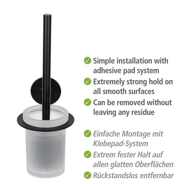 Matne čierna samodržiaca sklenená WC kefa Bivio – Wenko-image-4