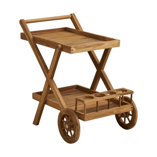 Servírovací stolík na kolieskach z masívneho dreva 50x86 cm Pasaku – House Nordic