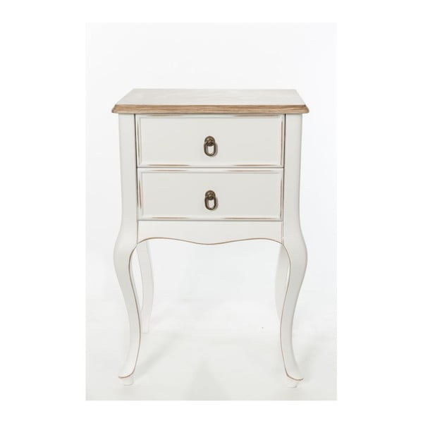 Odkladací stolík Mira Vintage White, 46x33x70 cm