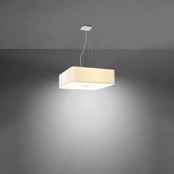 Biele závesné svietidlo so skleneno-textilným tienidlom Kortez – Nice Lamps