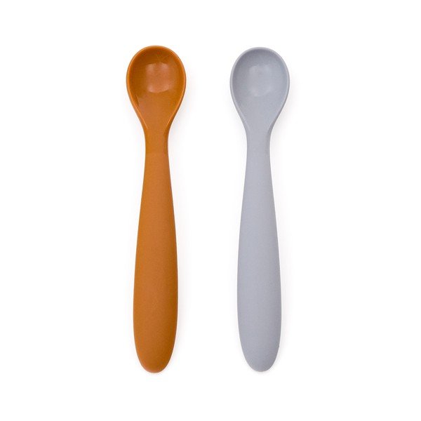 Svetlomodré/oranžové plastové/zo silikónu detské lyžičky v súprave 2 ks Lili – Kave Home