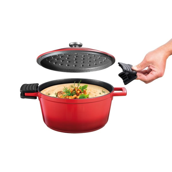 Hrniec s pokrievkou s nepriľnavým povrchom na indukciu 2.7 l Bordeaux – Tescoma-image-2