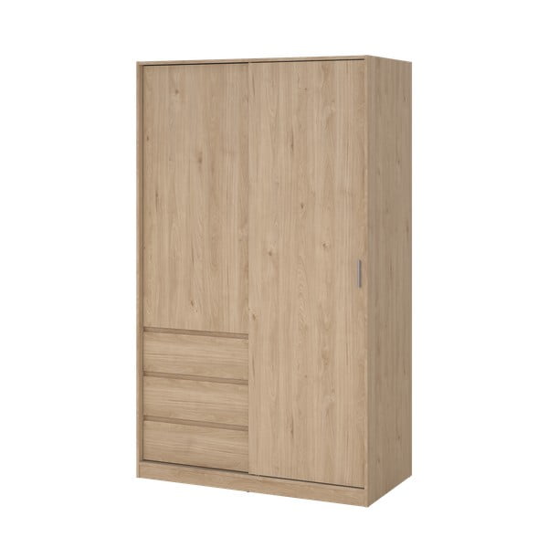 Šatníková skriňa v dekore duba s posuvnými dverami v prírodnej farbe 119x200x60 cm Naia – Tvilum-image-4