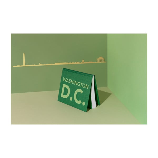 Pozlátená nástenná dekorácia so siluetou mesta The Line Washington DC