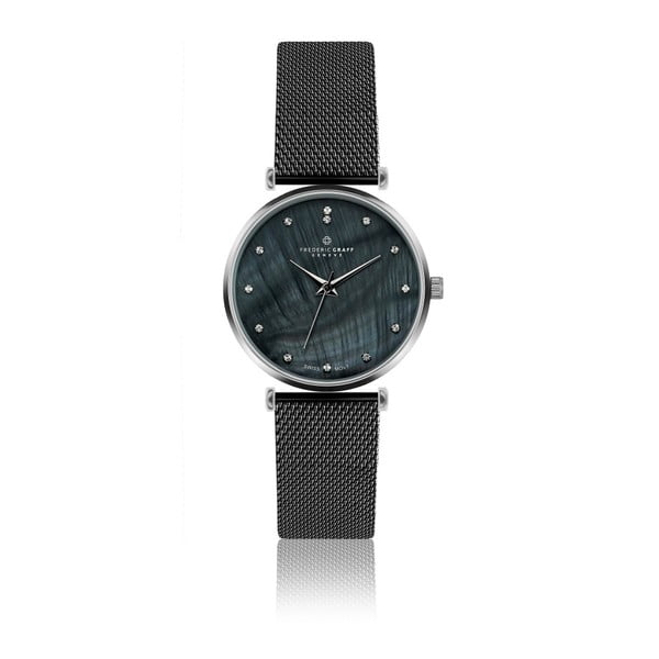 Dámske hodinky s remienkom v čiernej farbe z antikoro ocele Frederic Graff Lizzo