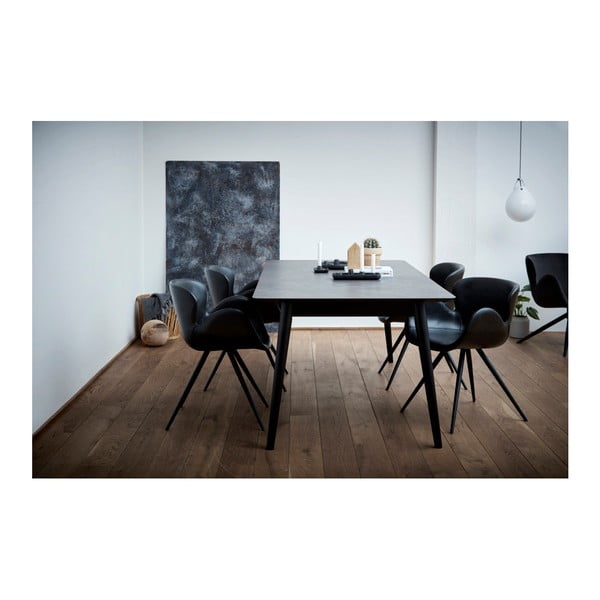 Čierne čalúnené jedálenské kreslo s podrúčkami Gaia – DAN-FORM Denmark-image-1