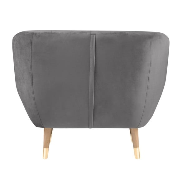Sivé zamatové kreslo Mazzini Sofas Benito-image-3