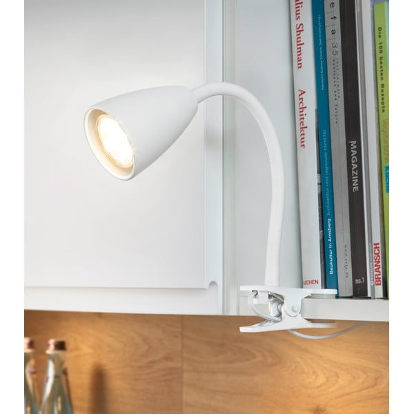 Biela stolová lampa s klipom (výška  20 cm) Wanda – Trio-image-1