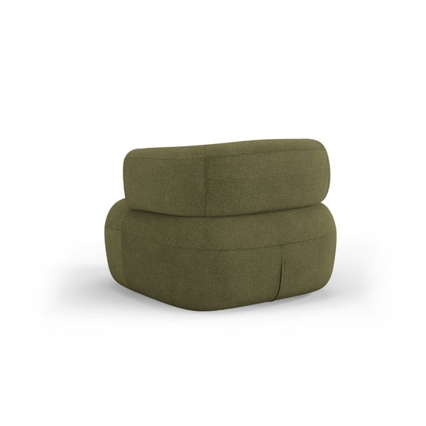 Zelené kreslo z textílie buklé Jenny – Micadoni Home-image-3