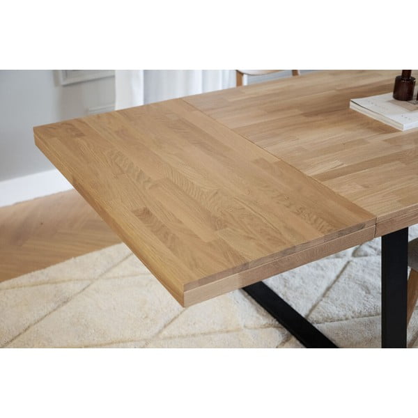 Prídavná predlžovacia doska z brúseného dubového dreva k jedálenskému stolu Rowico Brooklyn-image-1