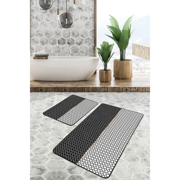 Tmavosivé kúpeľňové predložky v súprave 2 ks 100x60 cm - Minimalist Home World-image-3