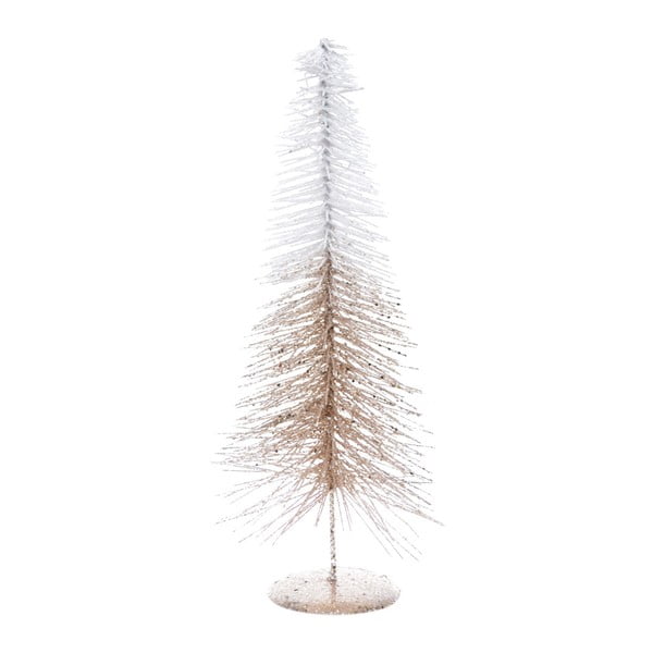 Dekoratívny kovový stromček v bielej a béžovozlatej farbe Ewax, výška 40 cm