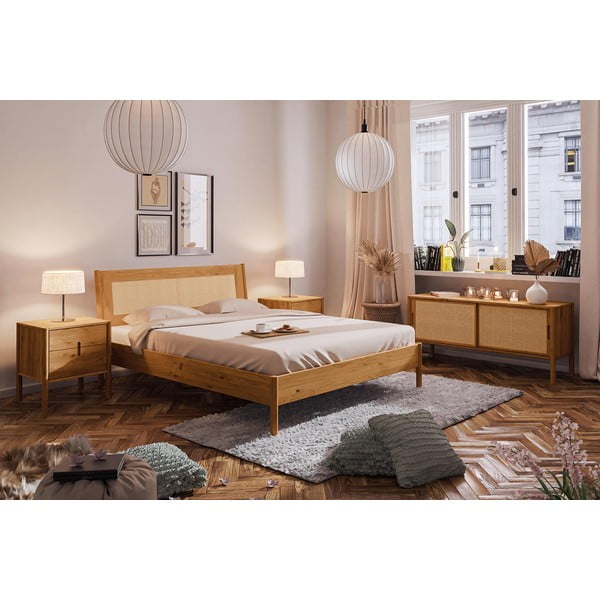 Jednolôžková posteľ z dubového dreva 90x200 cm v prírodnej farbe Pola - The Beds-image-3