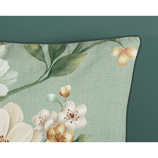 Zelené obliečky na jednolôžko/predĺžené z bavlneného saténu 140x220 cm Sizena – Descanso-image-3