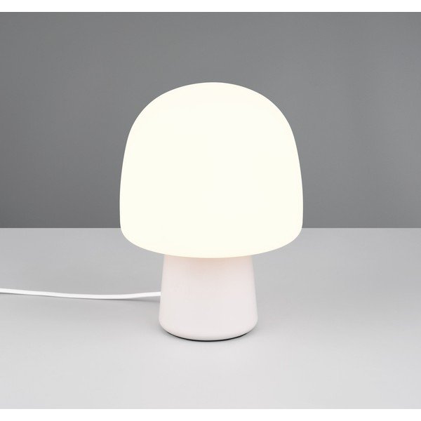 Biela stolová lampa so skleneným tienidlom (výška 27 cm) Steen – Trio-image-1