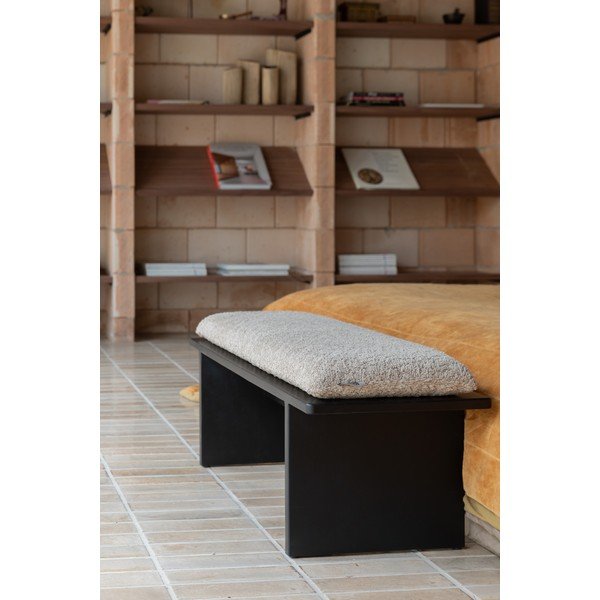 Béžová lavica z textílie buklé Shiho – Dutchbone-image-1