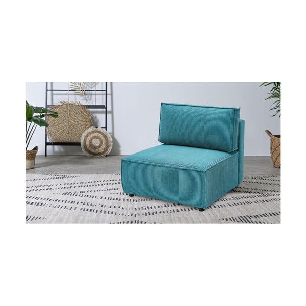 Modrý menčestrový modul pohovky (stredový diel) Nihad modular – Bobochic Paris-image-1