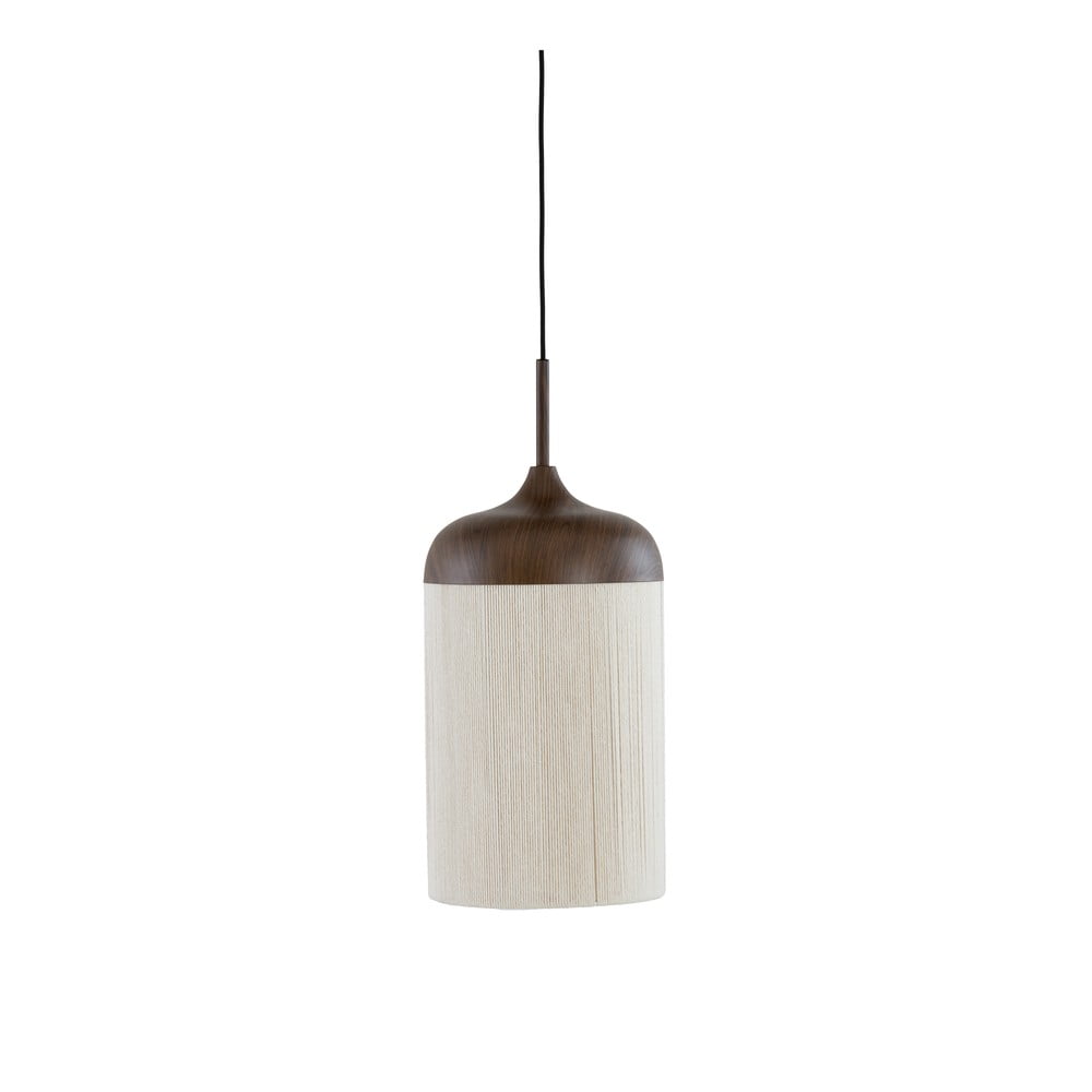 E-shop Tmavohnedé závesné svietidlo s textilným tienidlom ø 22 cm Dania – Light & Living