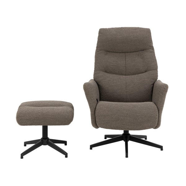 Sivo-hnedé relaxačné kreslo z textílie buklé London – Actona-image-2