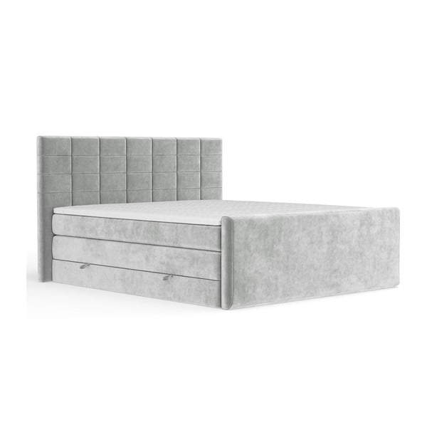 Svetlosivá boxspring posteľ s úložným priestorom 160x200 cm Ava – Maison de Rêve