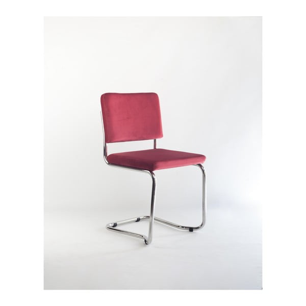 Stolička s červeným zamatovým poťahom Velvet Atelier Bertha
