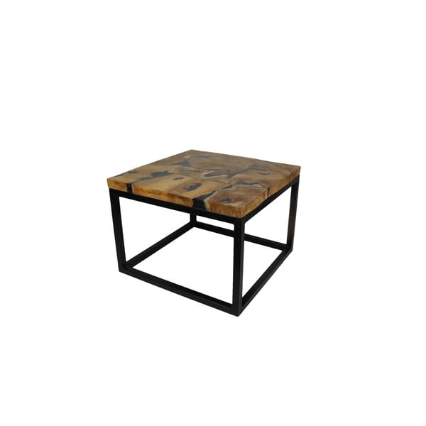 Konferenčný stolík z kovu a teakového dreva HSM collection, 55 × 40 cm