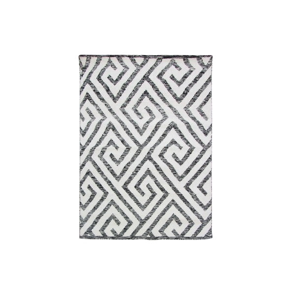 Ručne tkaný koberec Kilim Design 69 Black/White, 160x230 cm