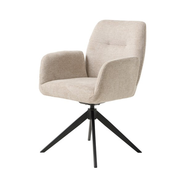 Krémovobiele čalúnené jedálenské kreslo s podrúčkami Roxana – Unique Furniture-image-2