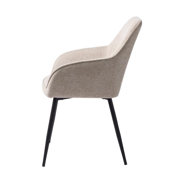 Béžové čalúnené jedálenské kreslo s podrúčkami Nolan – Unique Furniture-image-2