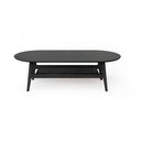 Čierny konferenčný stolík v dekore duba 60x130 cm Curved – Woodman