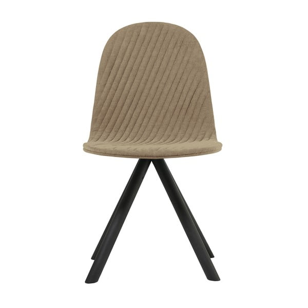 Béžová stolička s čiernymi nohami IKER Mannequin Stripe
